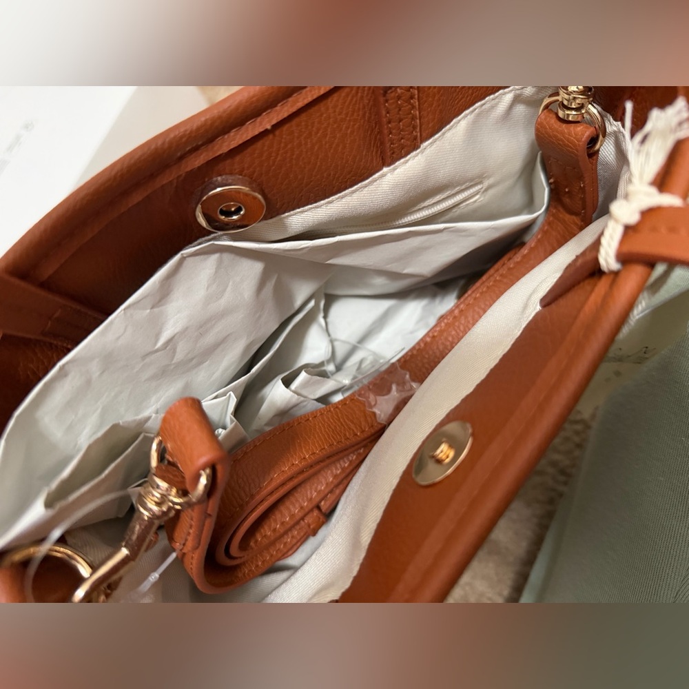 Universal Thread Navy and Tan Striped Tote - Picture 3 of 4